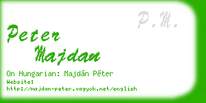 peter majdan business card